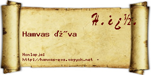 Hamvas Éva névjegykártya