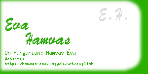 eva hamvas business card